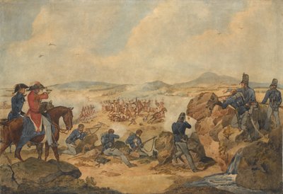 Een actie tijdens de Peninsular War, met scherpschutters van het 95e (Rifle) Regiment, c.1810 door Denis Dighton